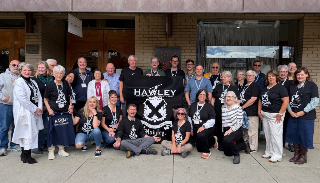 The Hawley Family Society group photo at Moody's in Grand Junction, Colorado, following the annual meeting.